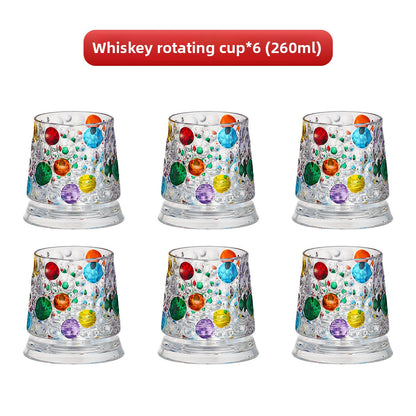 Painted Spinning Whiskey Glass