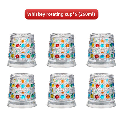 Painted Spinning Whiskey Glass