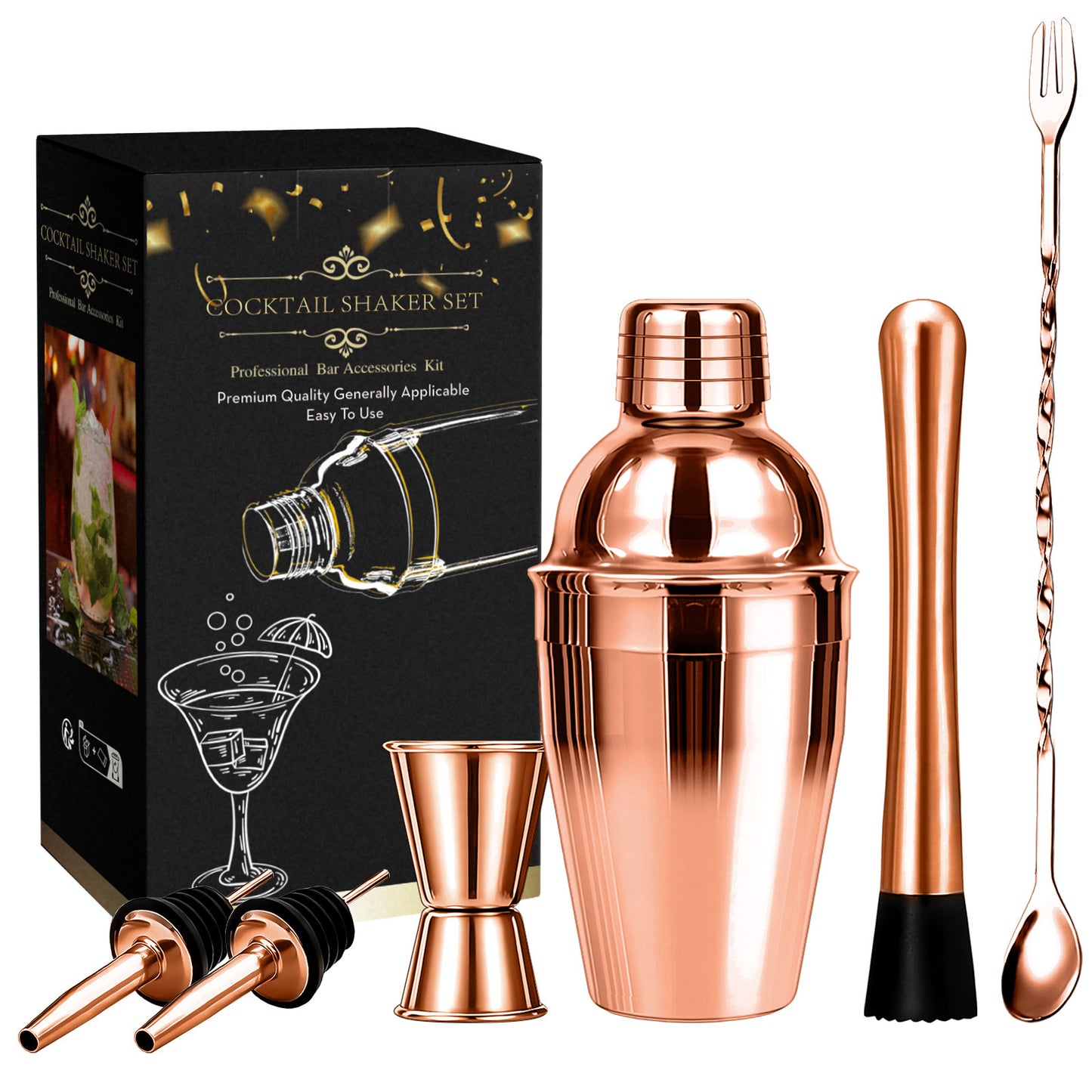 Professional 6 Piece Cocktail Shaker Set