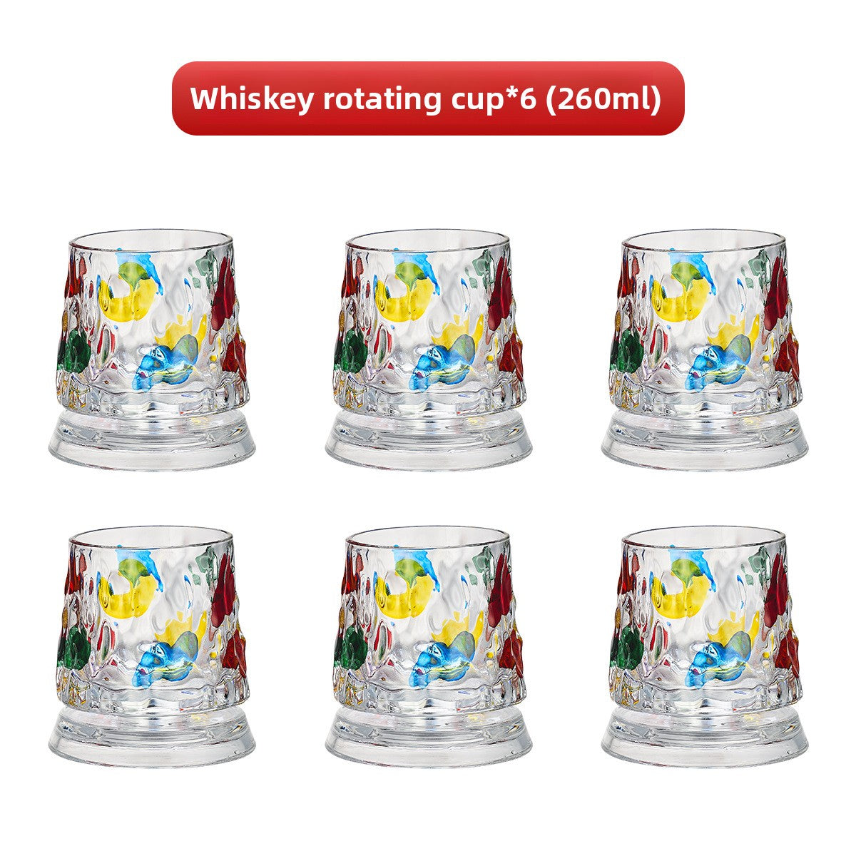 Painted Spinning Whiskey Glass