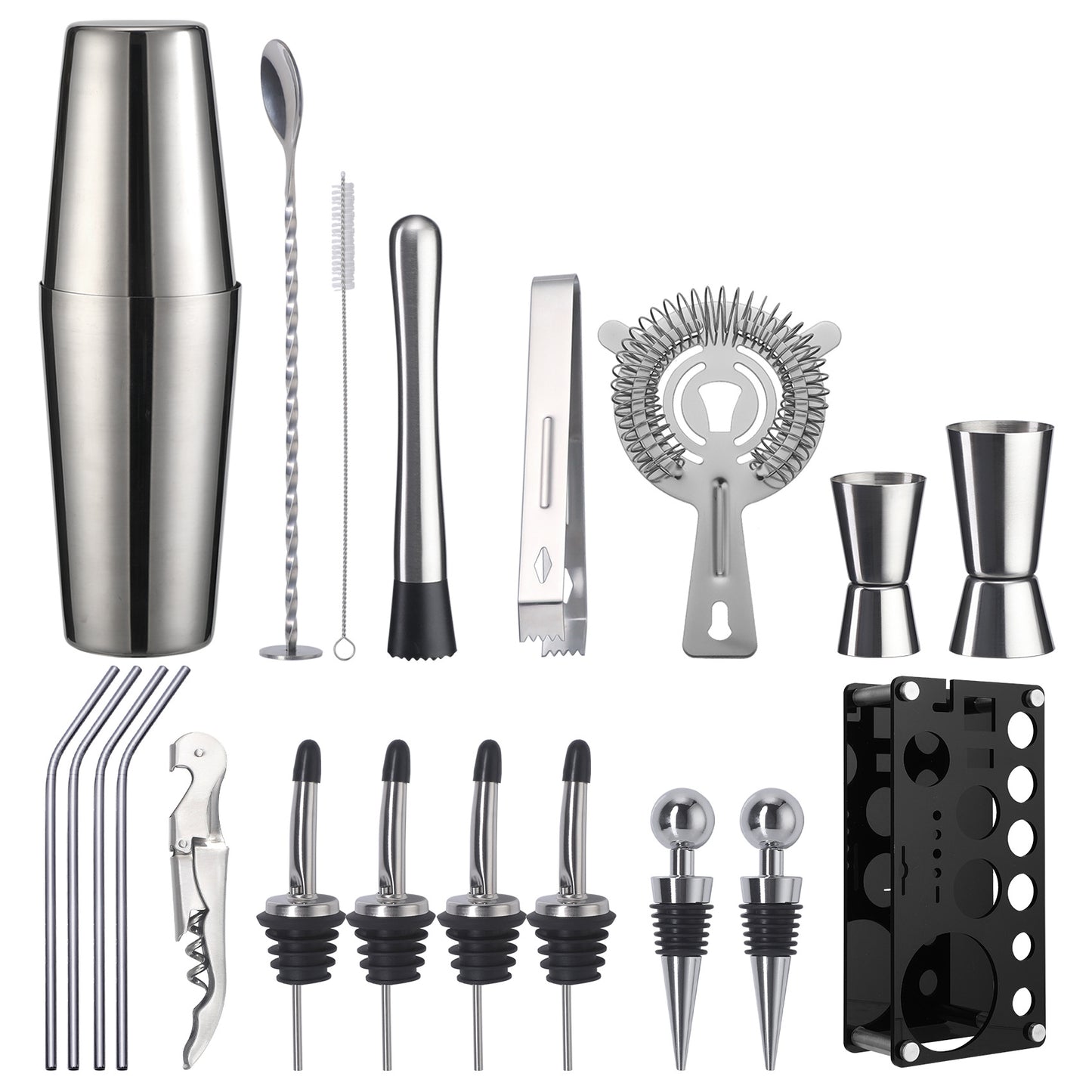 Black Acrylic Cocktail Shaker Set