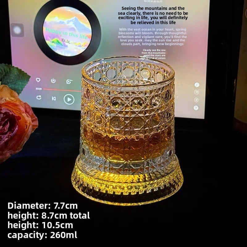 Rotating Crystal Whiskey Glass