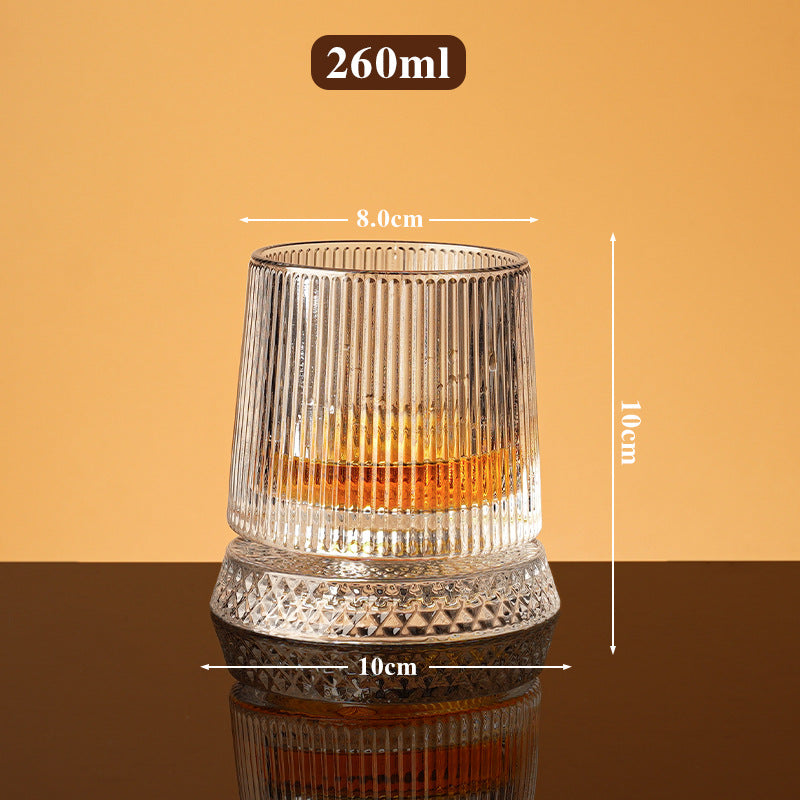 Rotating Crystal Whiskey Glass