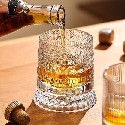 Rotating Crystal Whiskey Glass