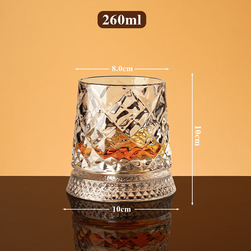Rotating Crystal Whiskey Glass