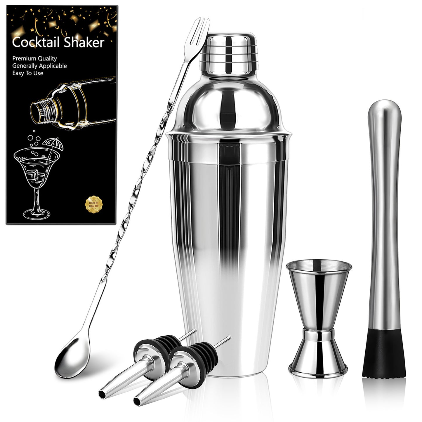 Professional 6 Piece Cocktail Shaker Set