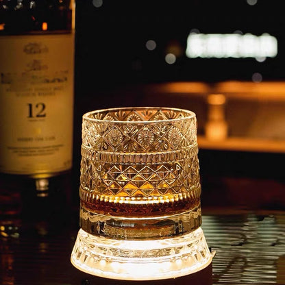 Rotating Crystal Whiskey Glass