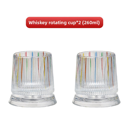 Painted Spinning Whiskey Glass