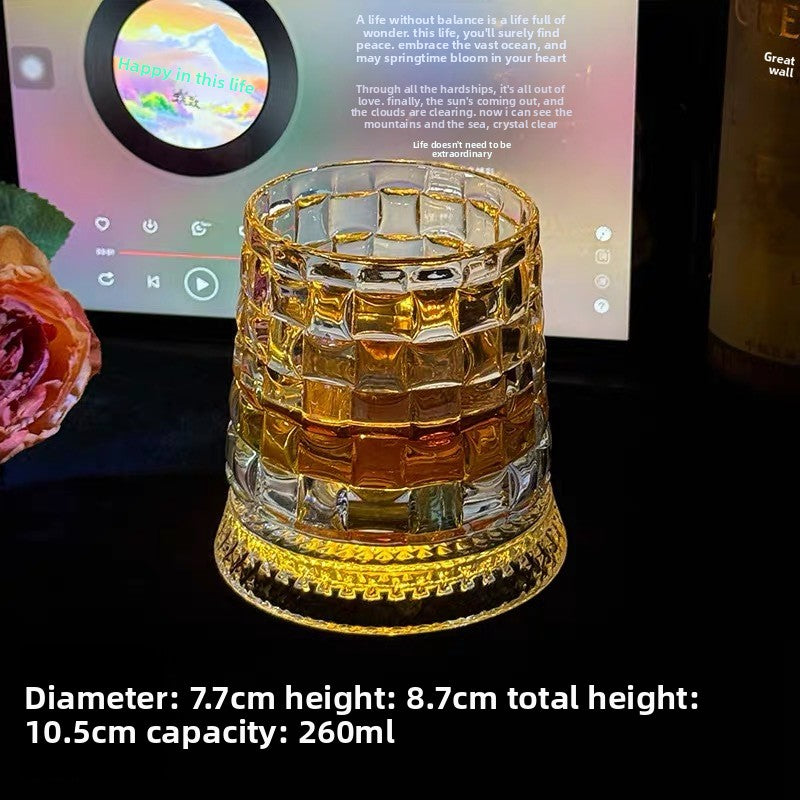 Rotating Crystal Whiskey Glass