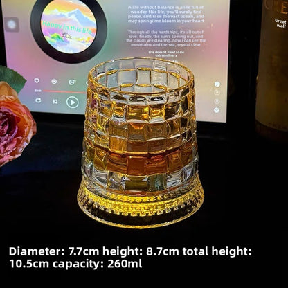 Rotating Crystal Whiskey Glass