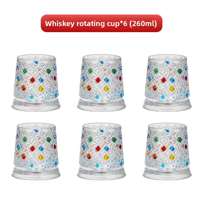 Painted Spinning Whiskey Glass