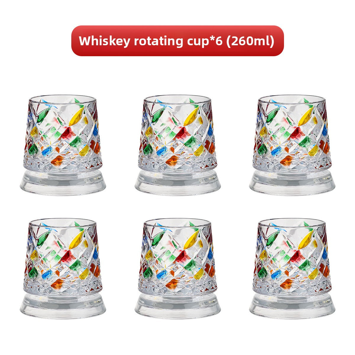 Painted Spinning Whiskey Glass