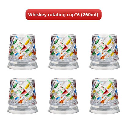 Painted Spinning Whiskey Glass