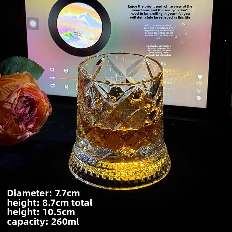 Rotating Crystal Whiskey Glass