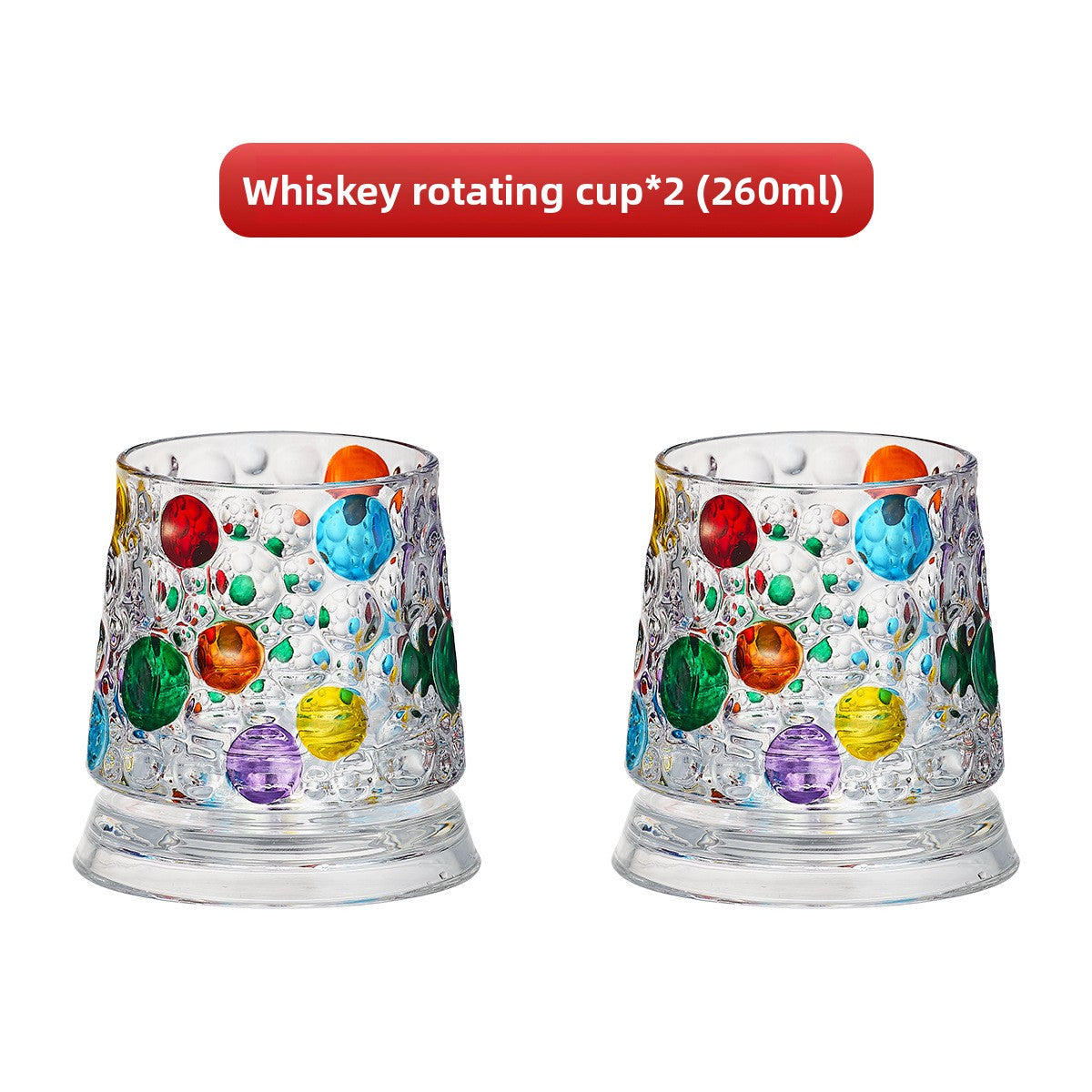 Painted Spinning Whiskey Glass