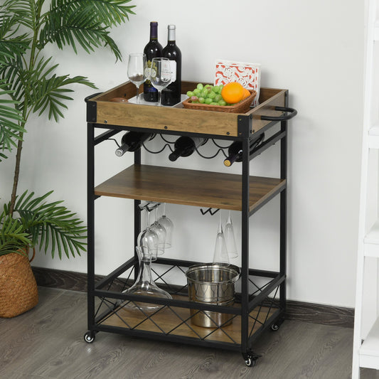 Retro Bar Serving Cart