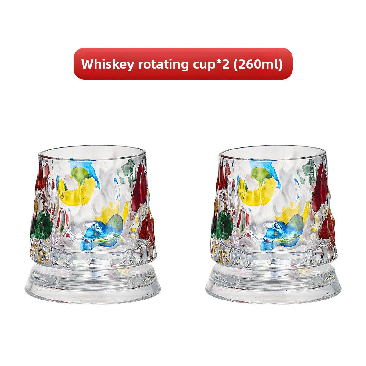 Painted Spinning Whiskey Glass