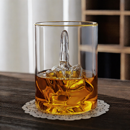 Middle Finger Whiskey Glass