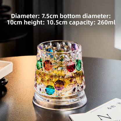 Painted Spinning Whiskey Glass