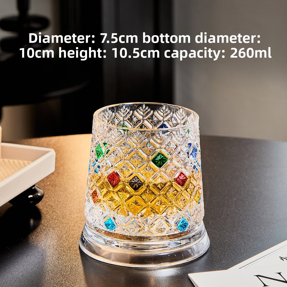 Painted Spinning Whiskey Glass