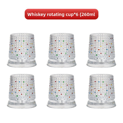 Painted Spinning Whiskey Glass