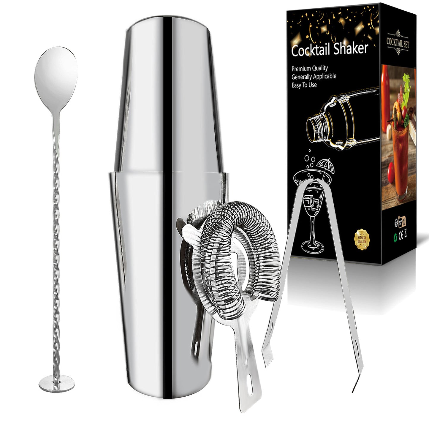 Professional 6 Piece Cocktail Shaker Set