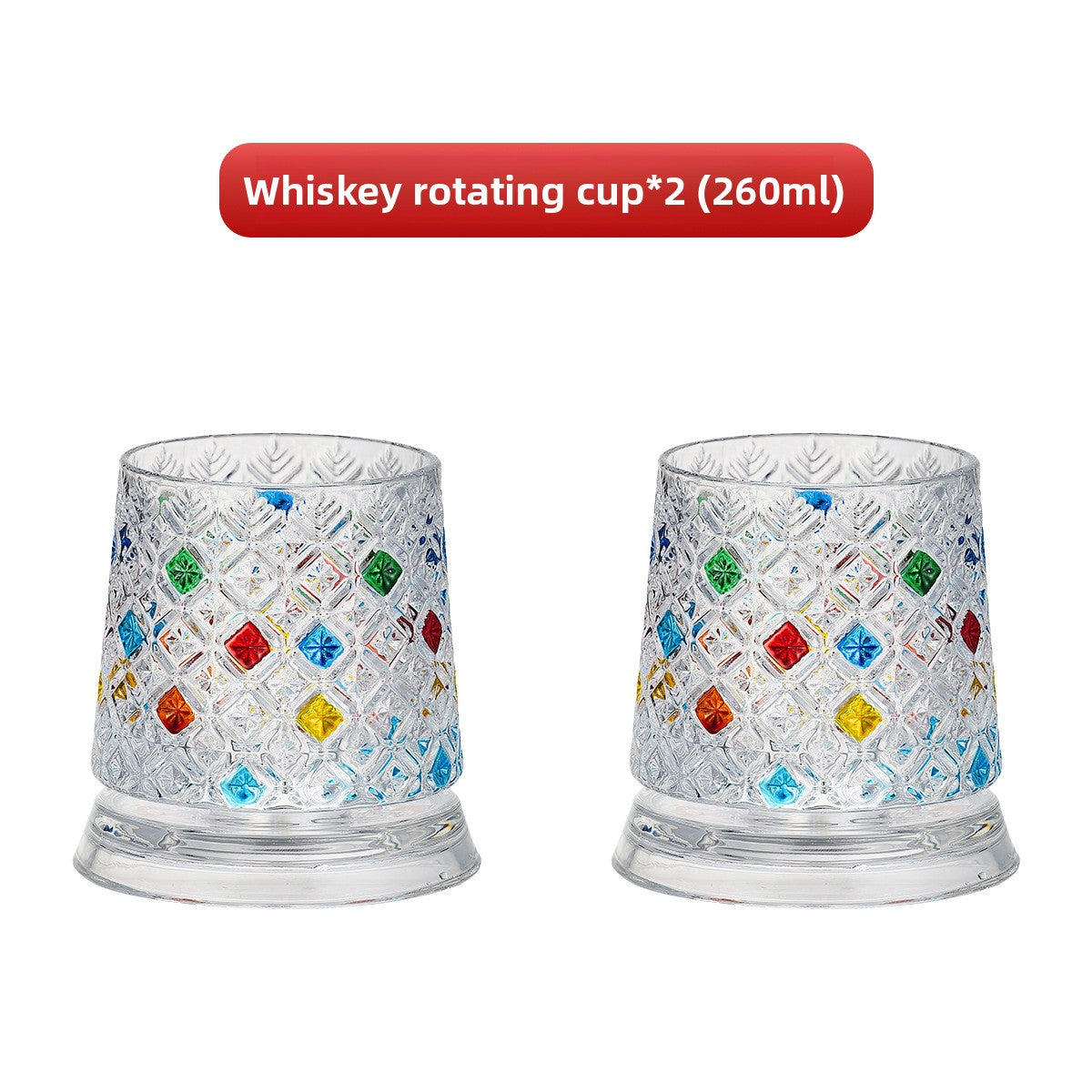 Painted Spinning Whiskey Glass
