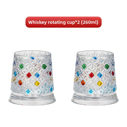 Painted Spinning Whiskey Glass