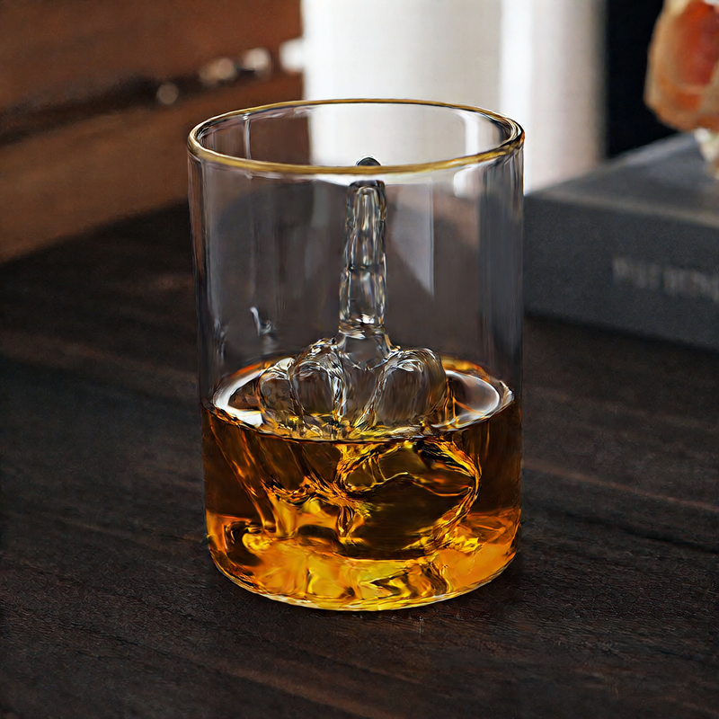 Middle Finger Whiskey Glass