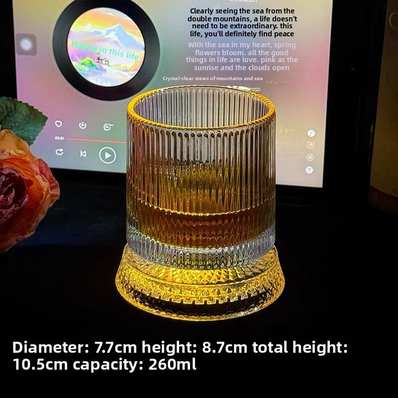 Rotating Crystal Whiskey Glass