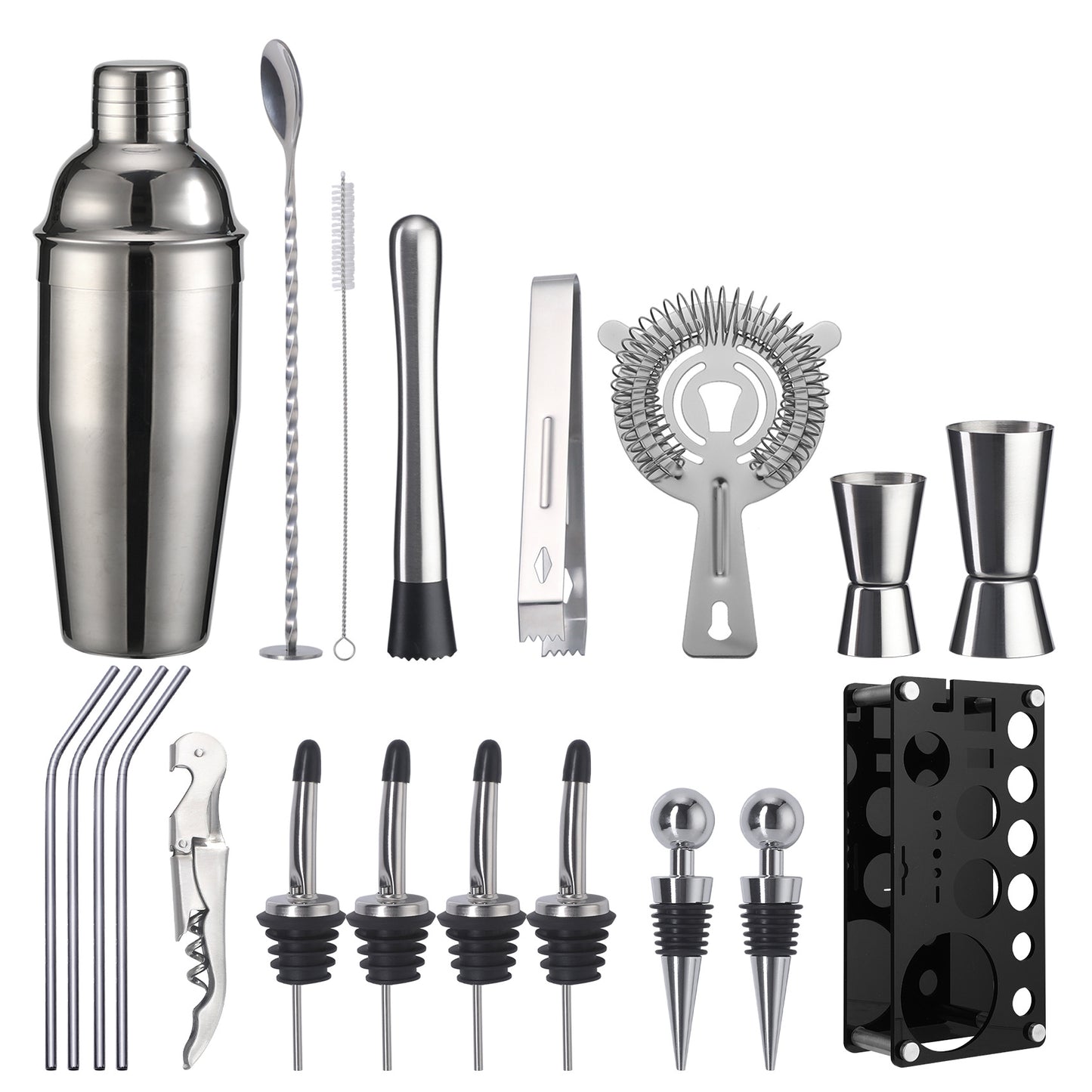 Black Acrylic Cocktail Shaker Set