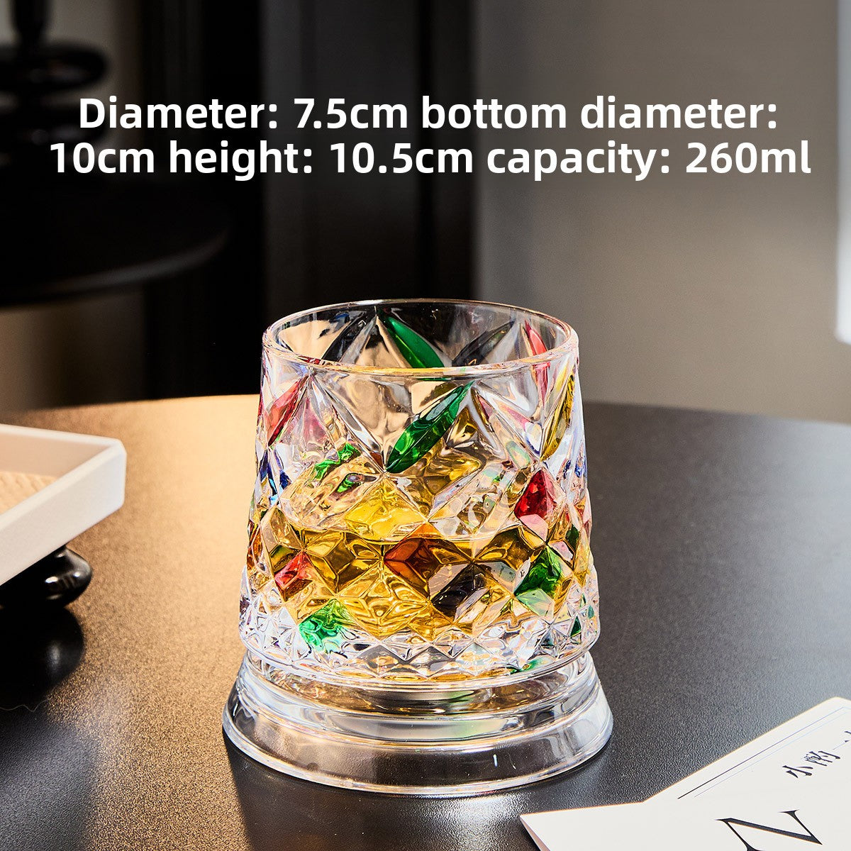 Painted Spinning Whiskey Glass