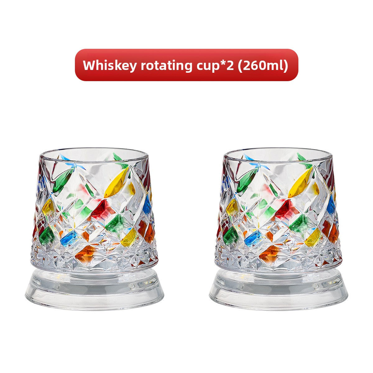 Painted Spinning Whiskey Glass