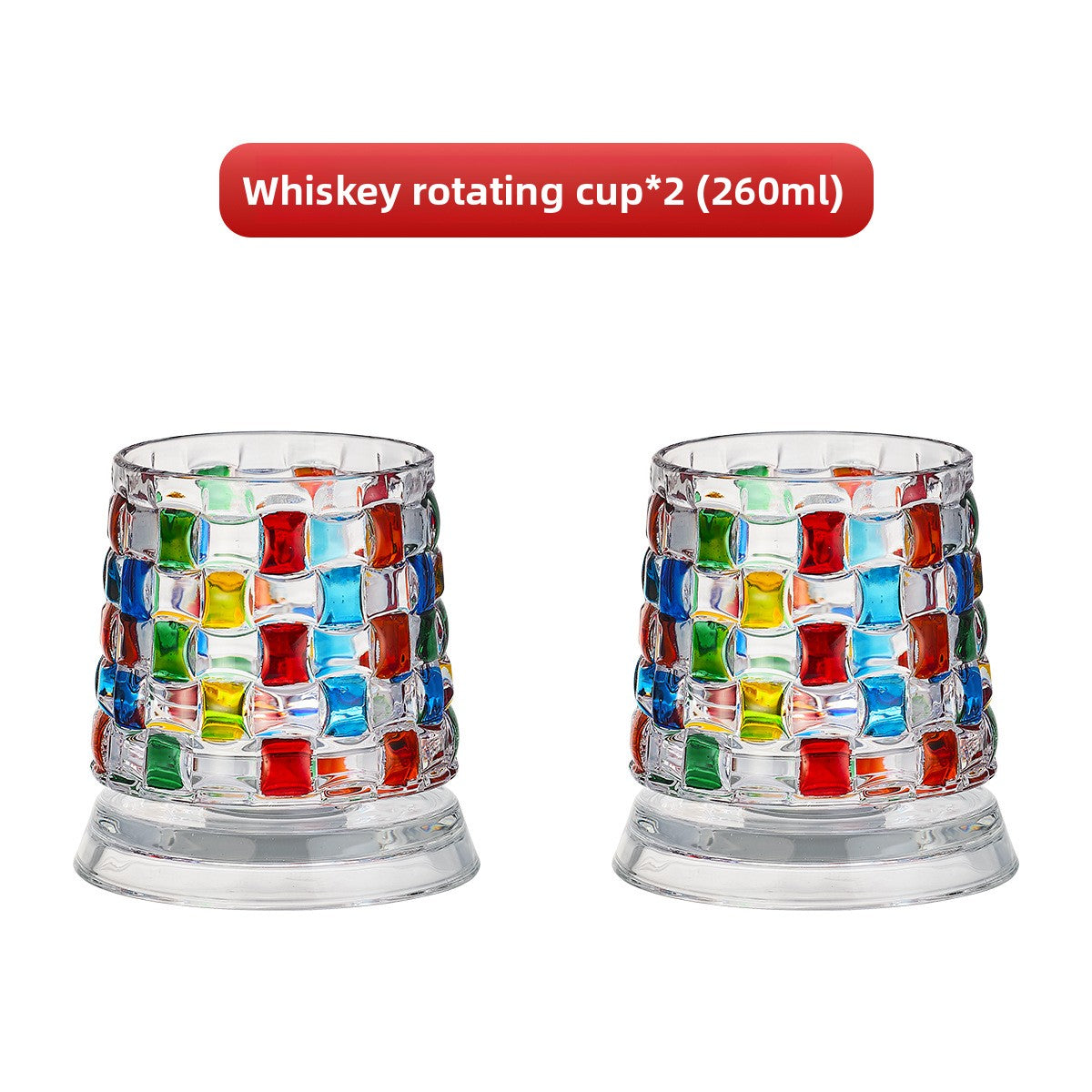 Painted Spinning Whiskey Glass