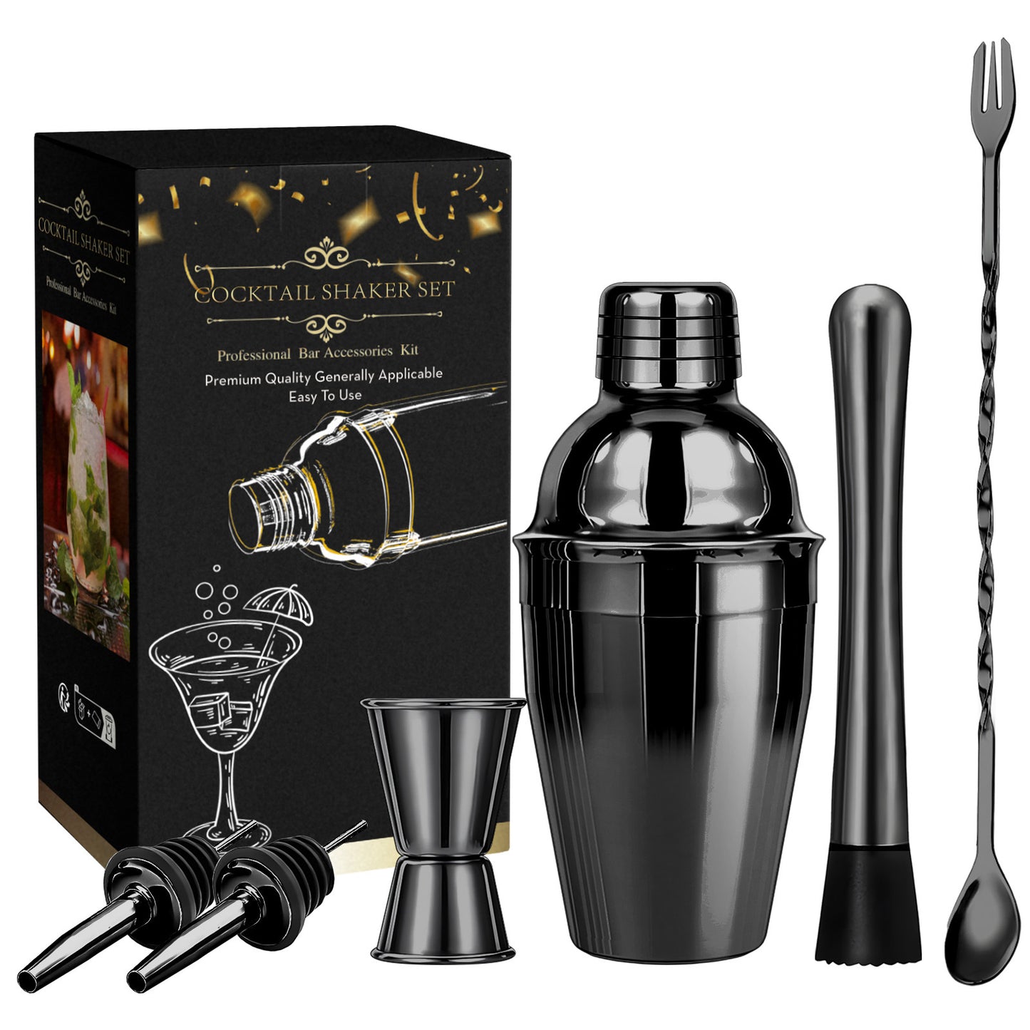 Professional 6 Piece Cocktail Shaker Set
