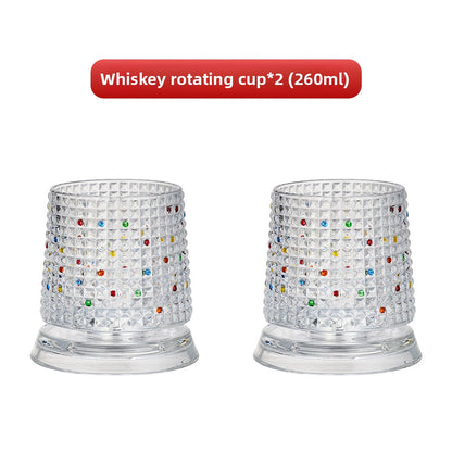 Painted Spinning Whiskey Glass