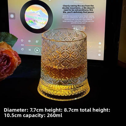Rotating Crystal Whiskey Glass