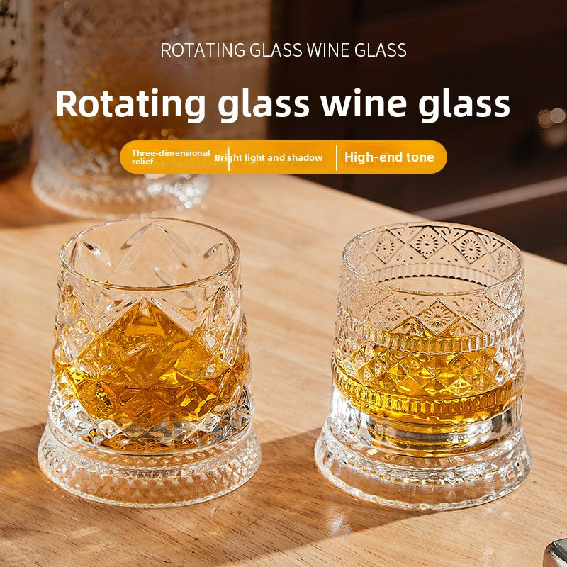 Rotating Crystal Whiskey Glass