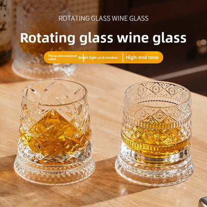 Rotating Crystal Whiskey Glass