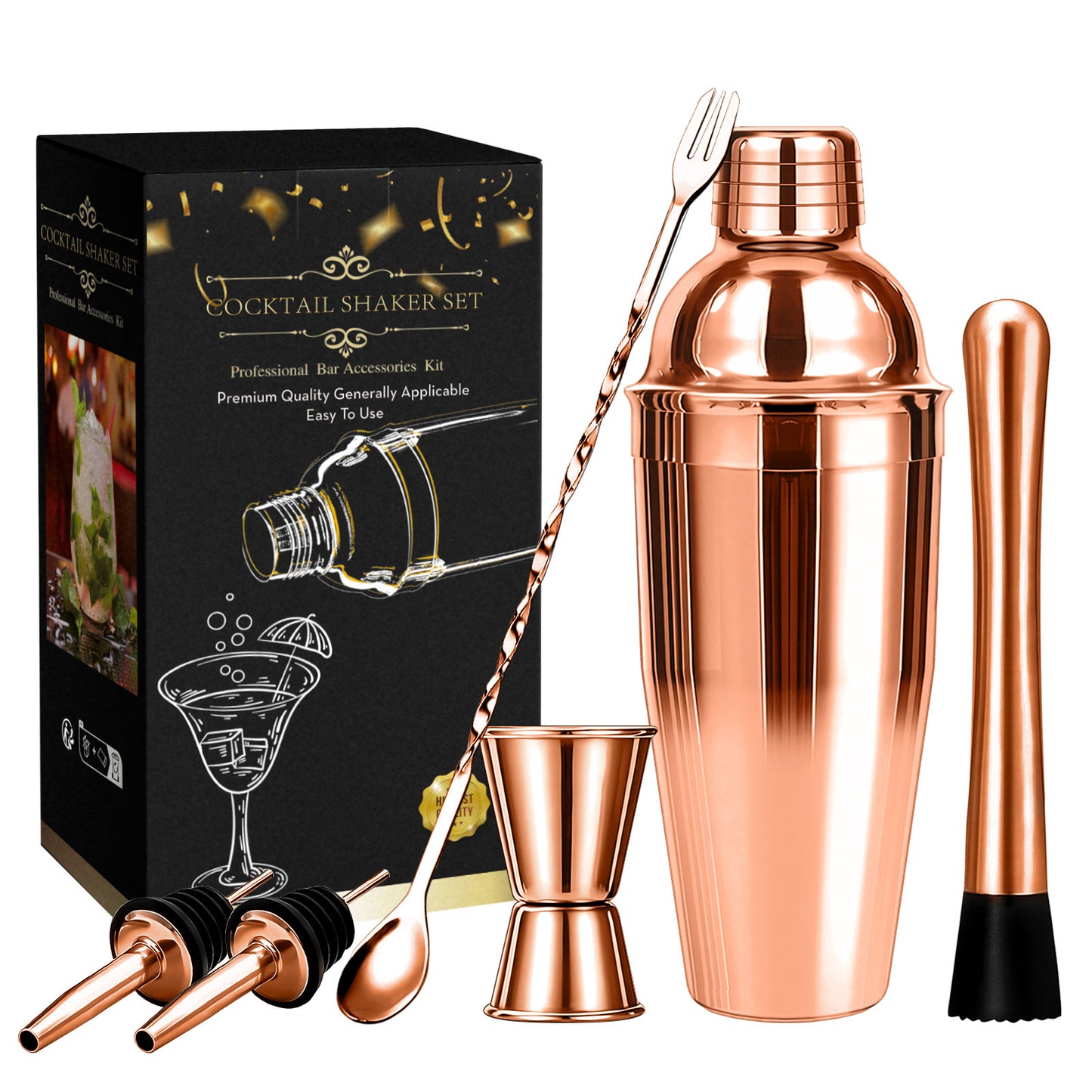 Professional 6 Piece Cocktail Shaker Set