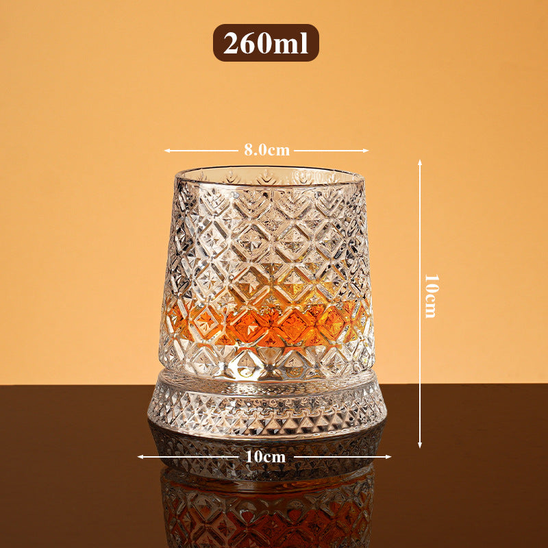 Rotating Crystal Whiskey Glass