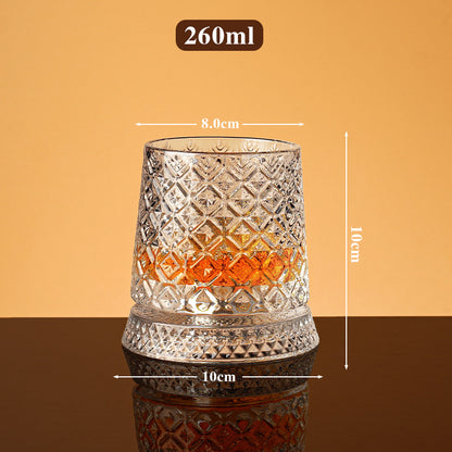 Rotating Crystal Whiskey Glass