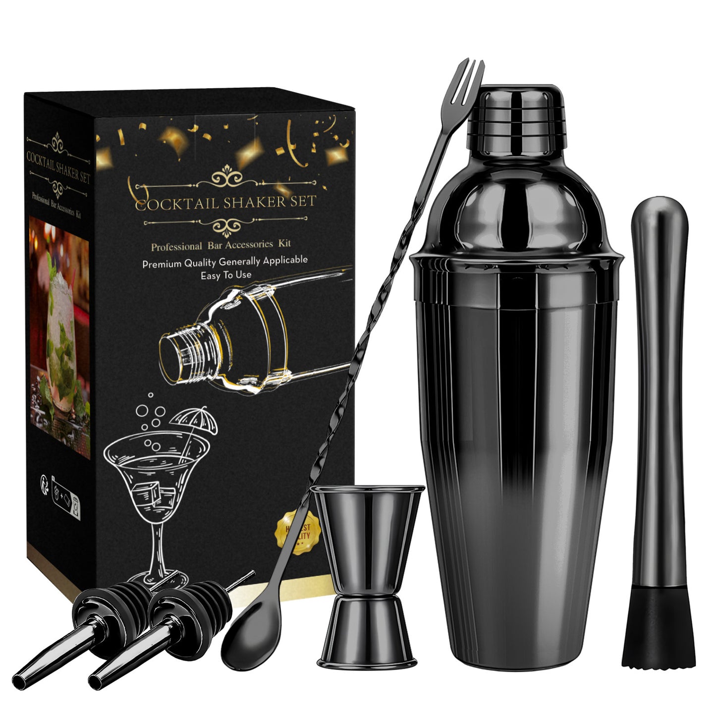 Professional 6 Piece Cocktail Shaker Set
